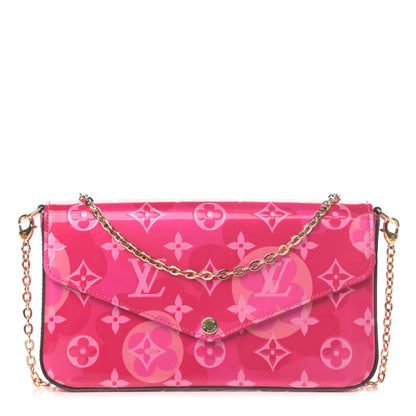 Louis Vuitton Vernis Valentine Pochette Felicie Chain Wallet Fuchsia 1 of 13