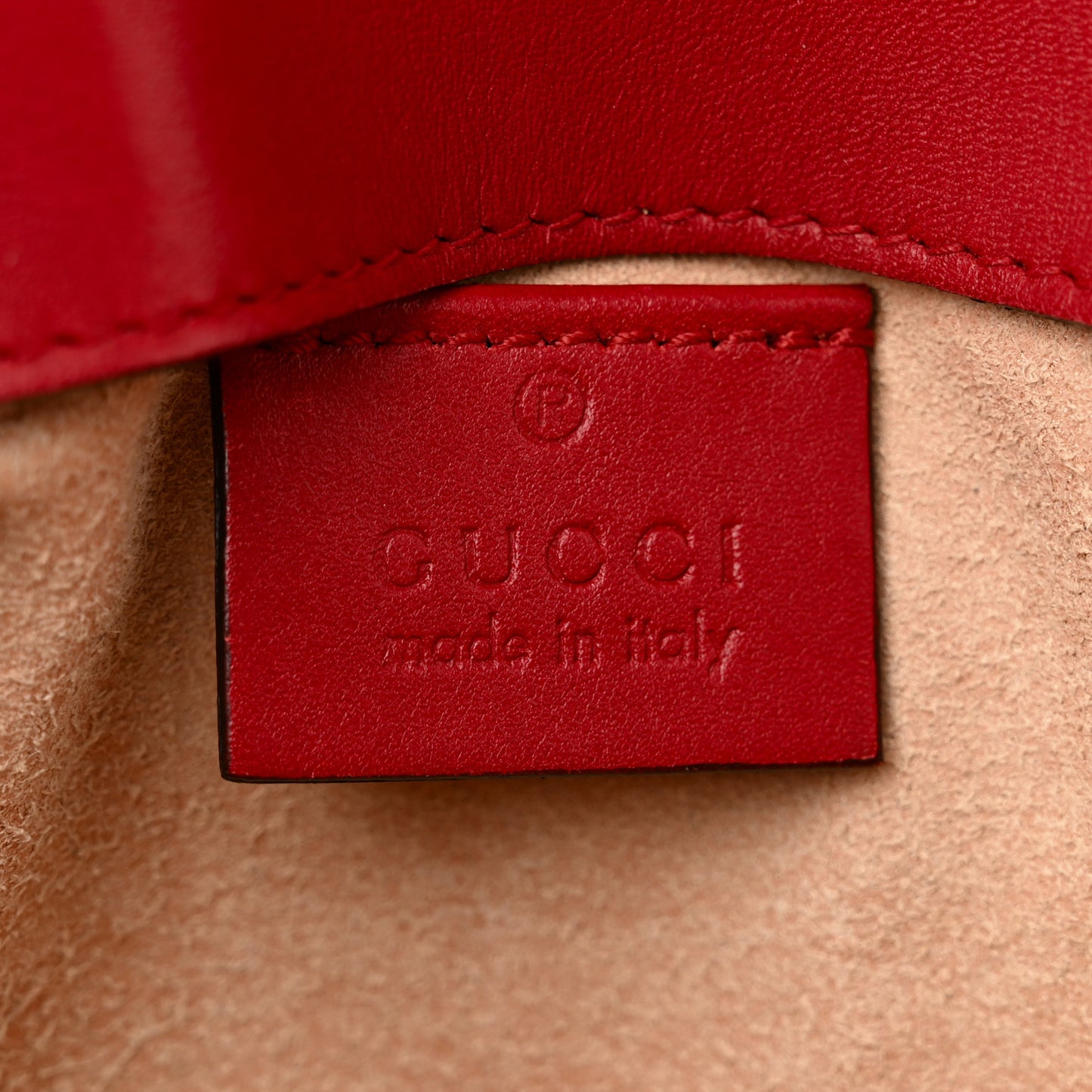 Calfskin Matelasse Super Mini GG Marmont Shoulder Bag Hibiscus Red