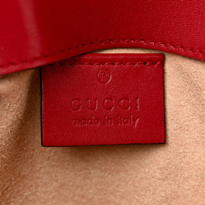 Gucci Calfskin Matelasse Super Mini GG Marmont Shoulder Bag Hibiscus Red 6 of 12