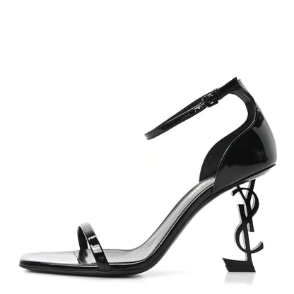 Saint Laurent Vernice Chiffon Opyum 85 Sandals 37 Black 1 of 9