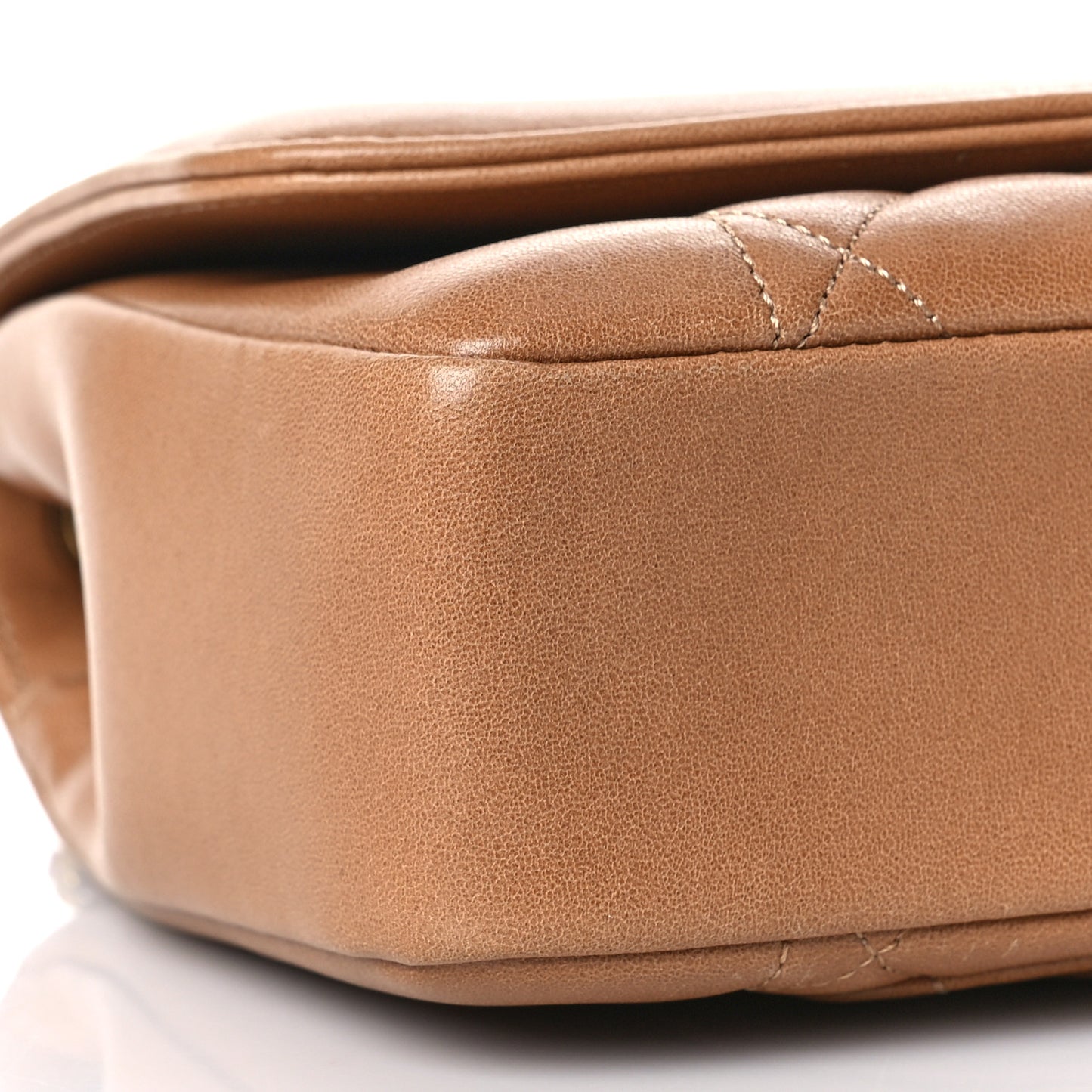 Lambskin Quilted Small Single Flap Beige