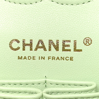 Chanel Caviar Quilted Small Double Flap Light Green 6 of 10