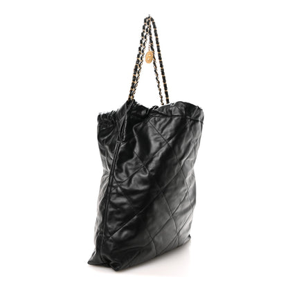Chanel Calfskin Quilted Large Chanel 22 Black White 3 of 10