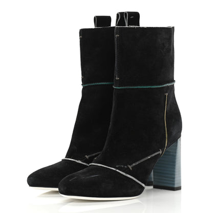 Fendi Suede Ankle Boots 36 Black Multicolor 3 of 11