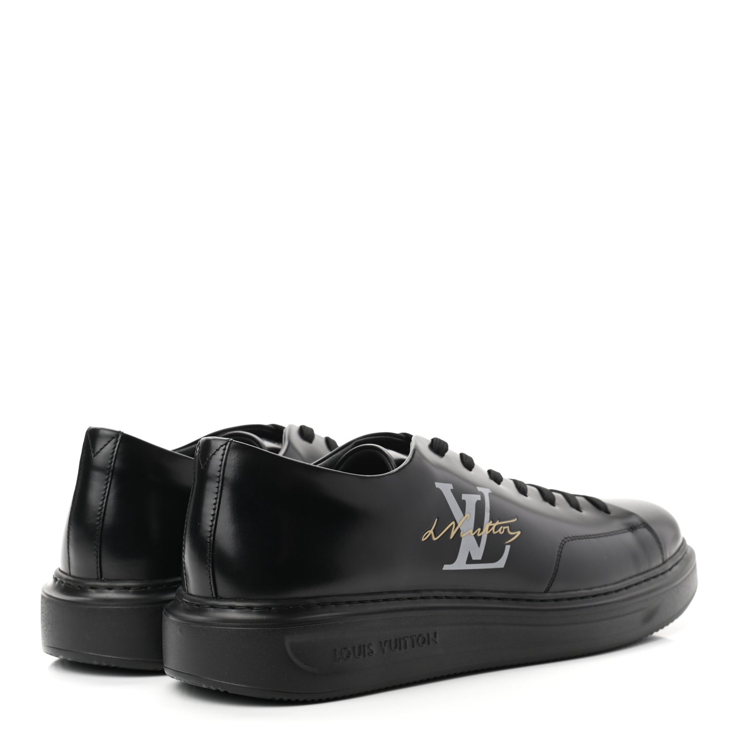 Calfskin Mens LV Beverly Hills Sneakers 10 Black