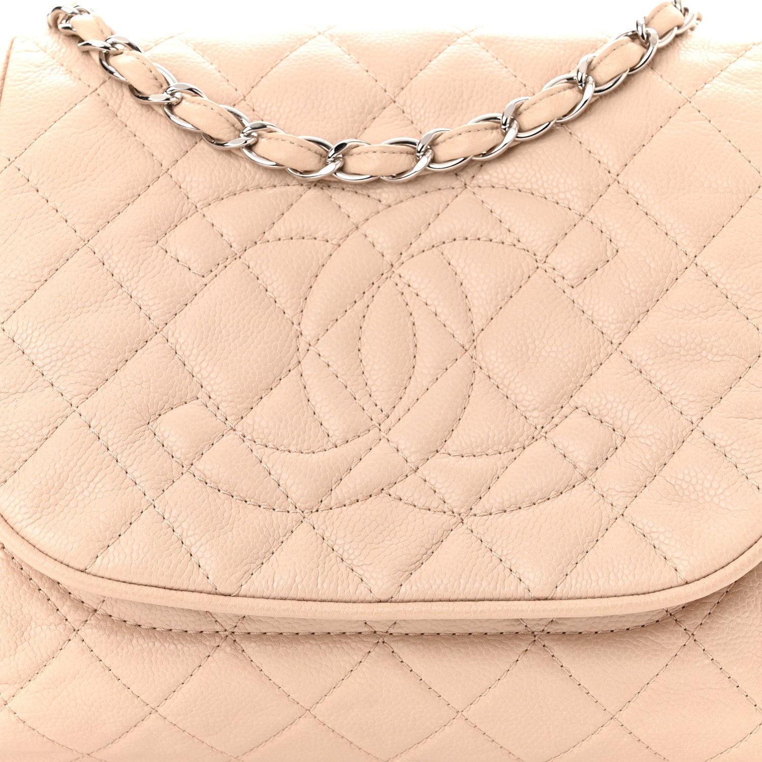 Chanel Caviar Quilted Timeless Accordion Flap Beige 9 of 11