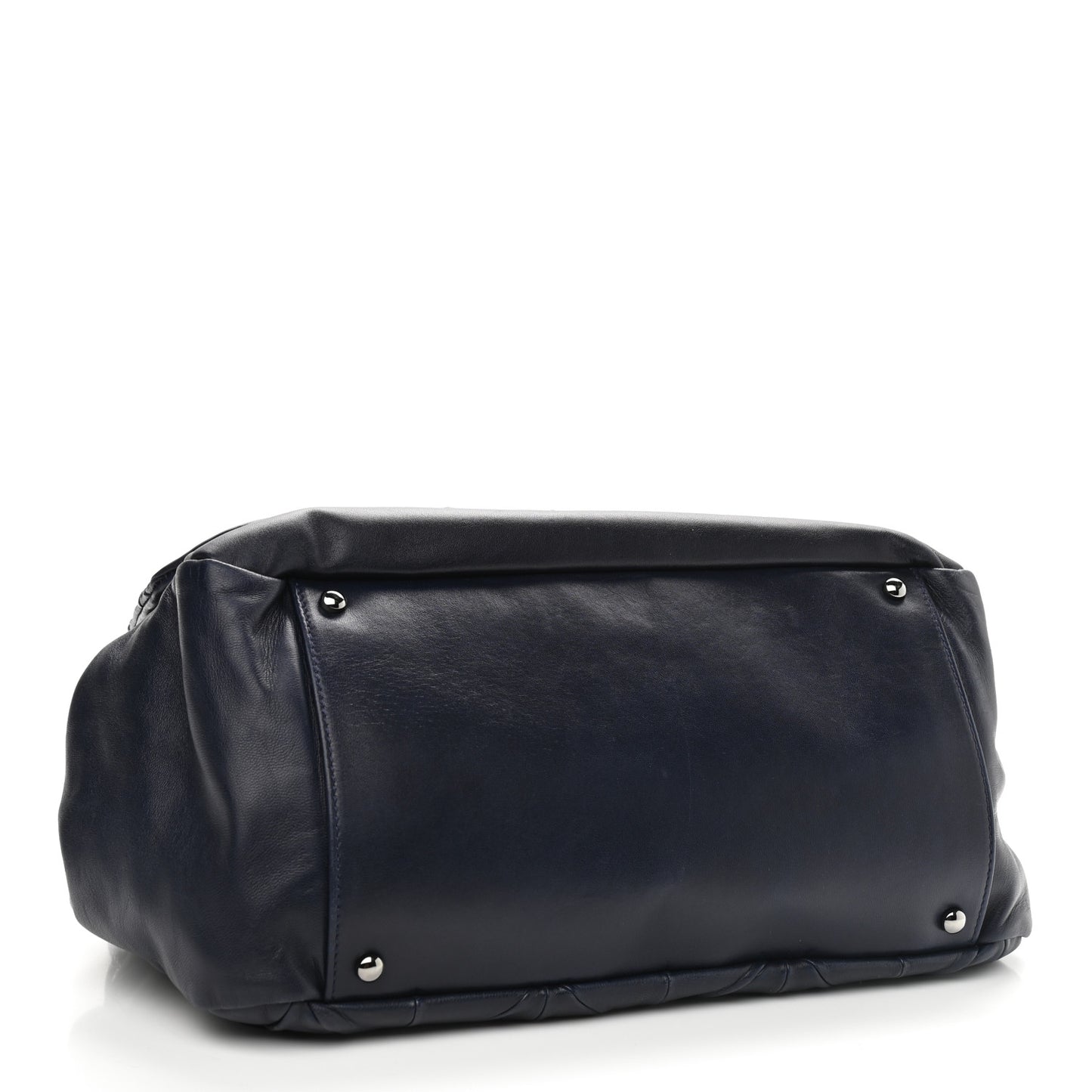 Lambskin Origami Soft Squares Accordion Flap Navy