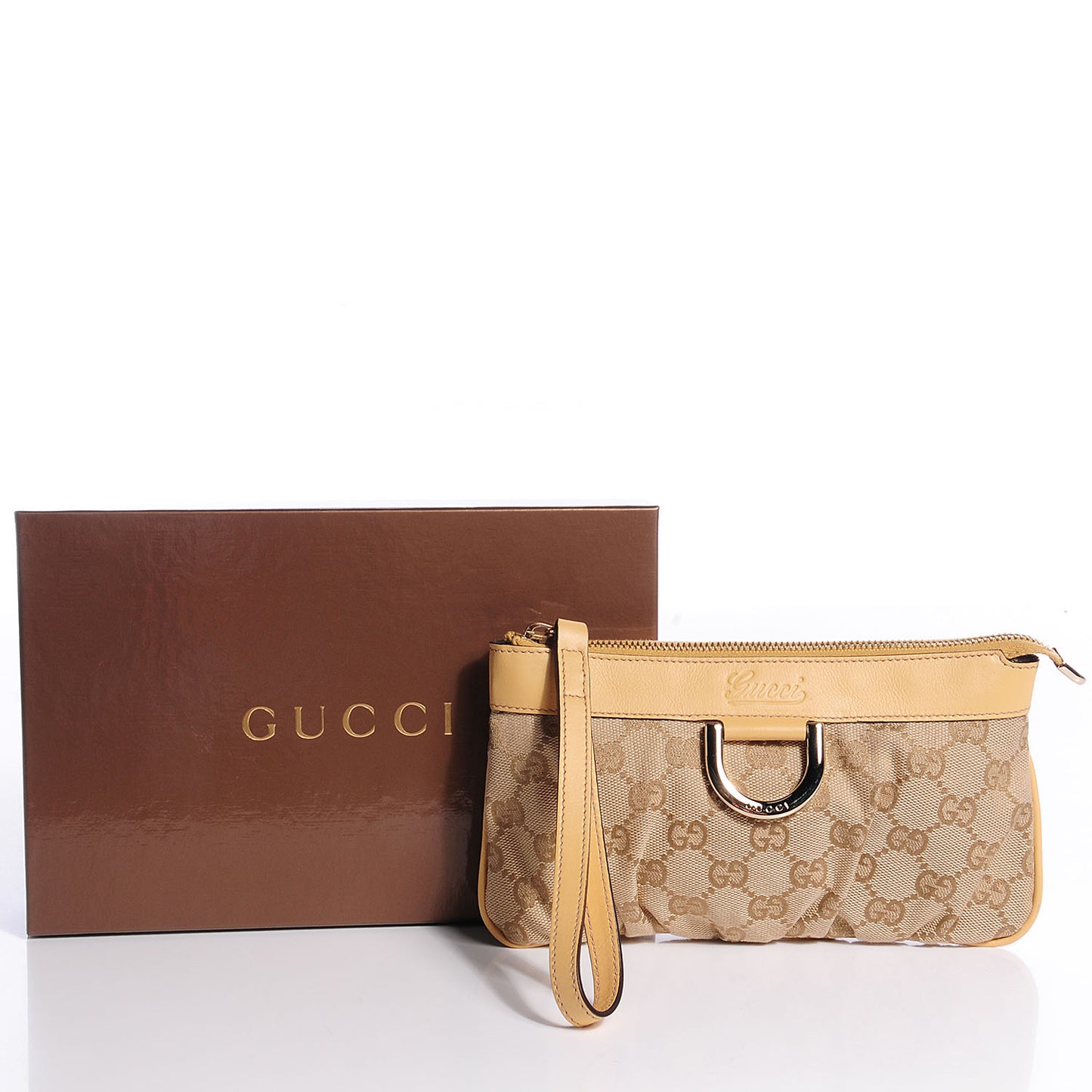 Monogram D Ring Wristlet Yellow