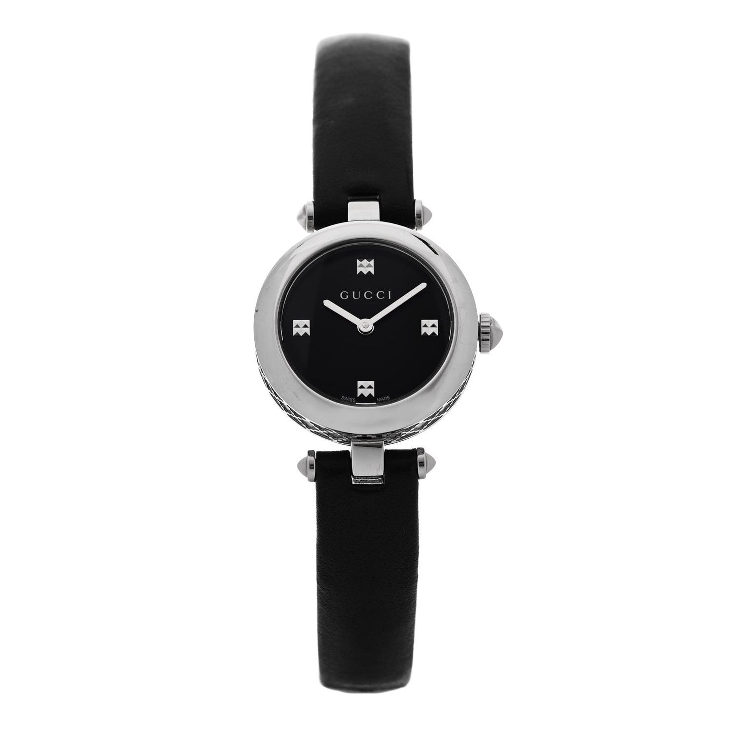 Stainless Steel Calfskin 27mm Diamantissima Quartz Watch Black