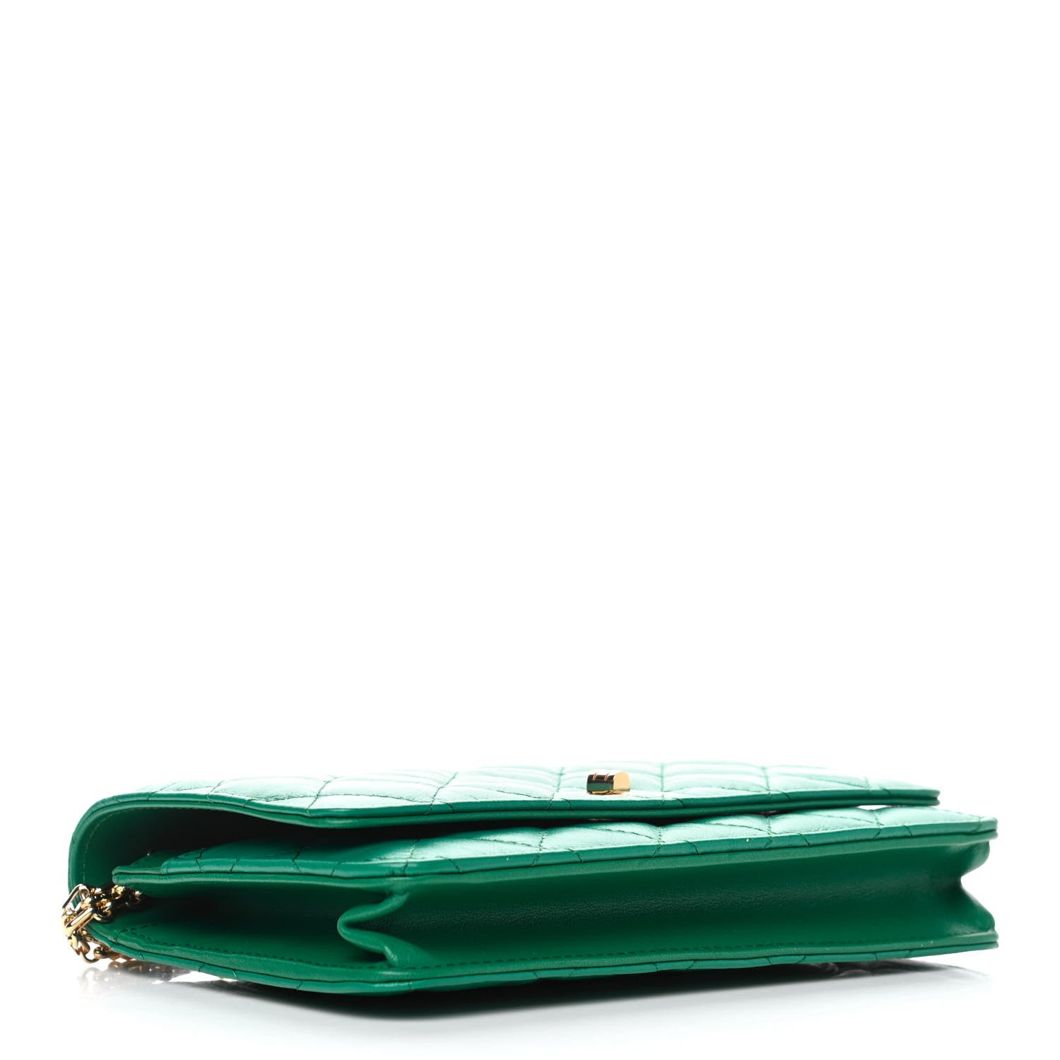 Chanel Aged Calfskin Quilted Reissue Wallet On Chain WOC Green 3 of 4