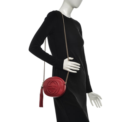 Gucci Pebbled Calfskin Mini Soho Chain Bag Tabasco Red 2 of 7