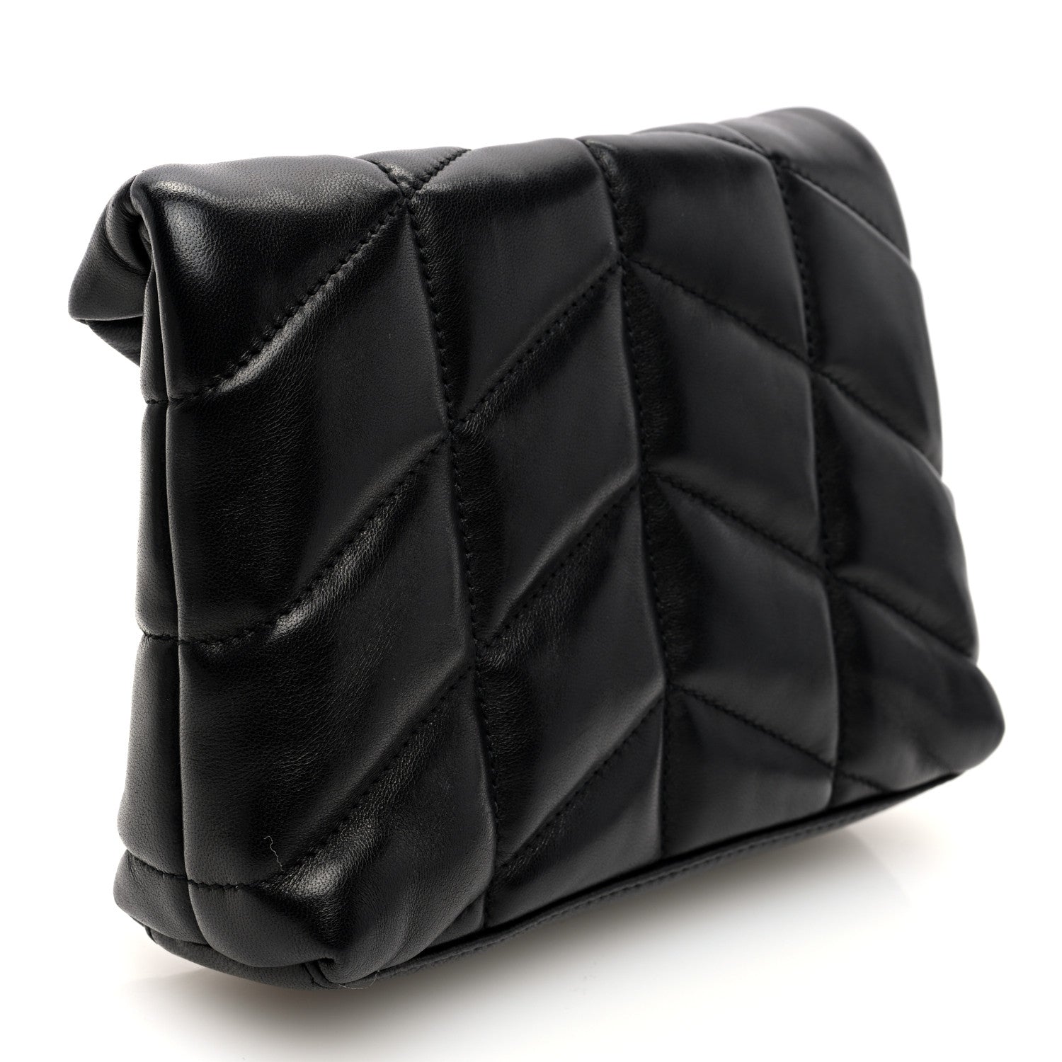 Saint Laurent Lambskin Monogram Loulou Puffer Pouch Clutch Black 4 of 12