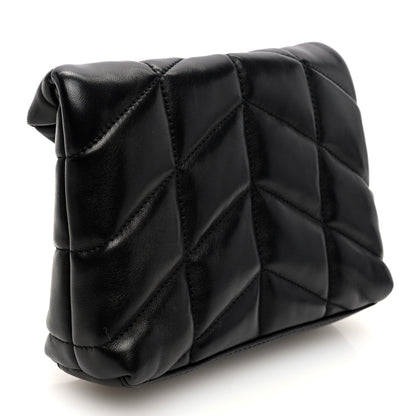 Saint Laurent Lambskin Monogram Loulou Puffer Pouch Clutch Black 4 of 12