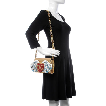 Dolce & Gabbana Dauphine Heart DG Shoulder Bag Gold 2 of 7