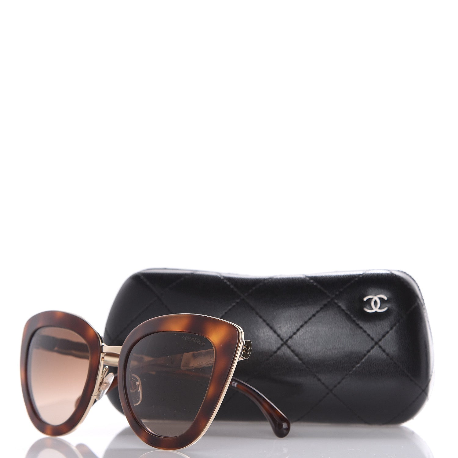 Chanel Cat Eye Quilted Sunglasses 5368 Tortoise 9 of 9
