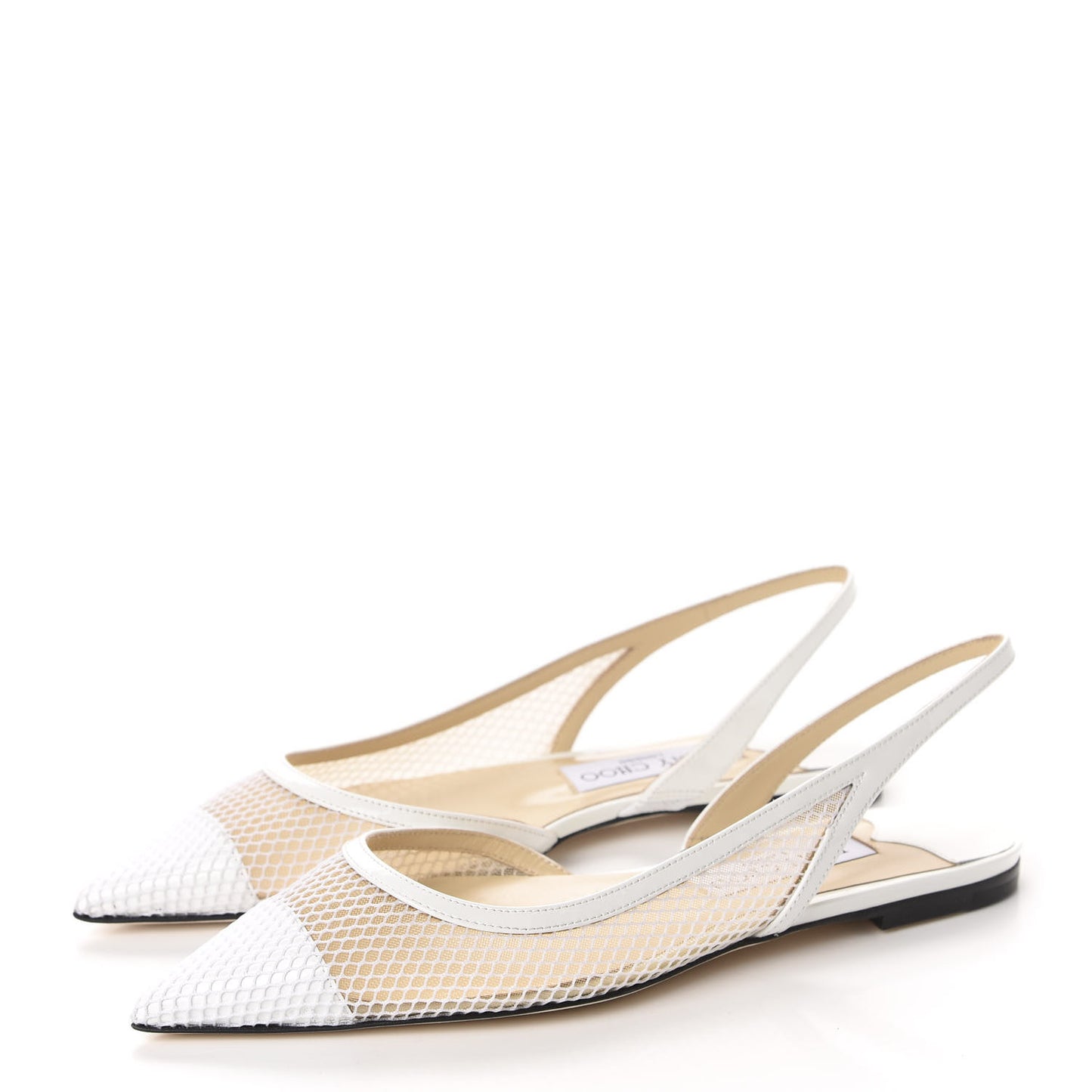 Patent Mesh Calfskin Fetto Flats 36.5 Latte