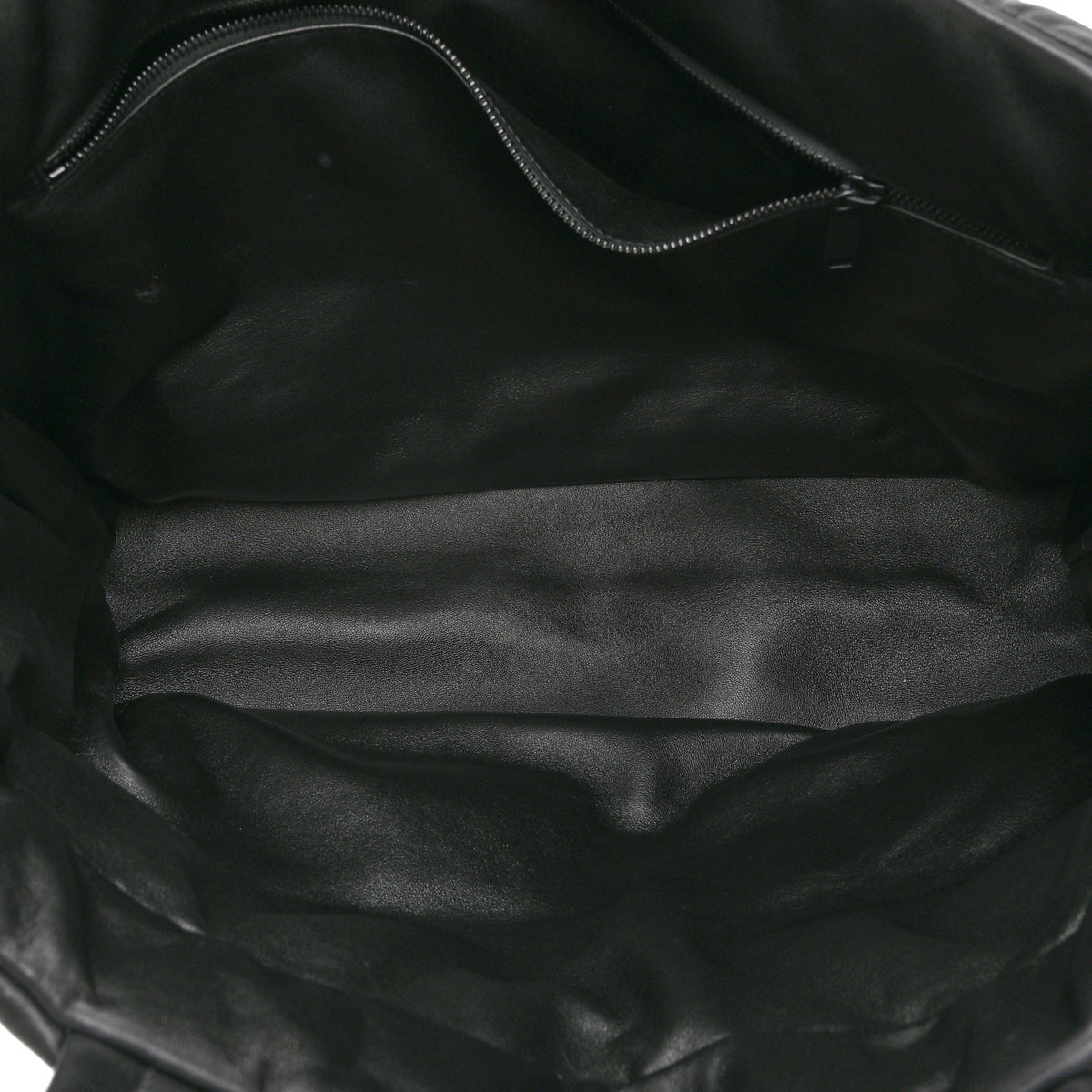 Lambskin Wide Puffer Tote Black