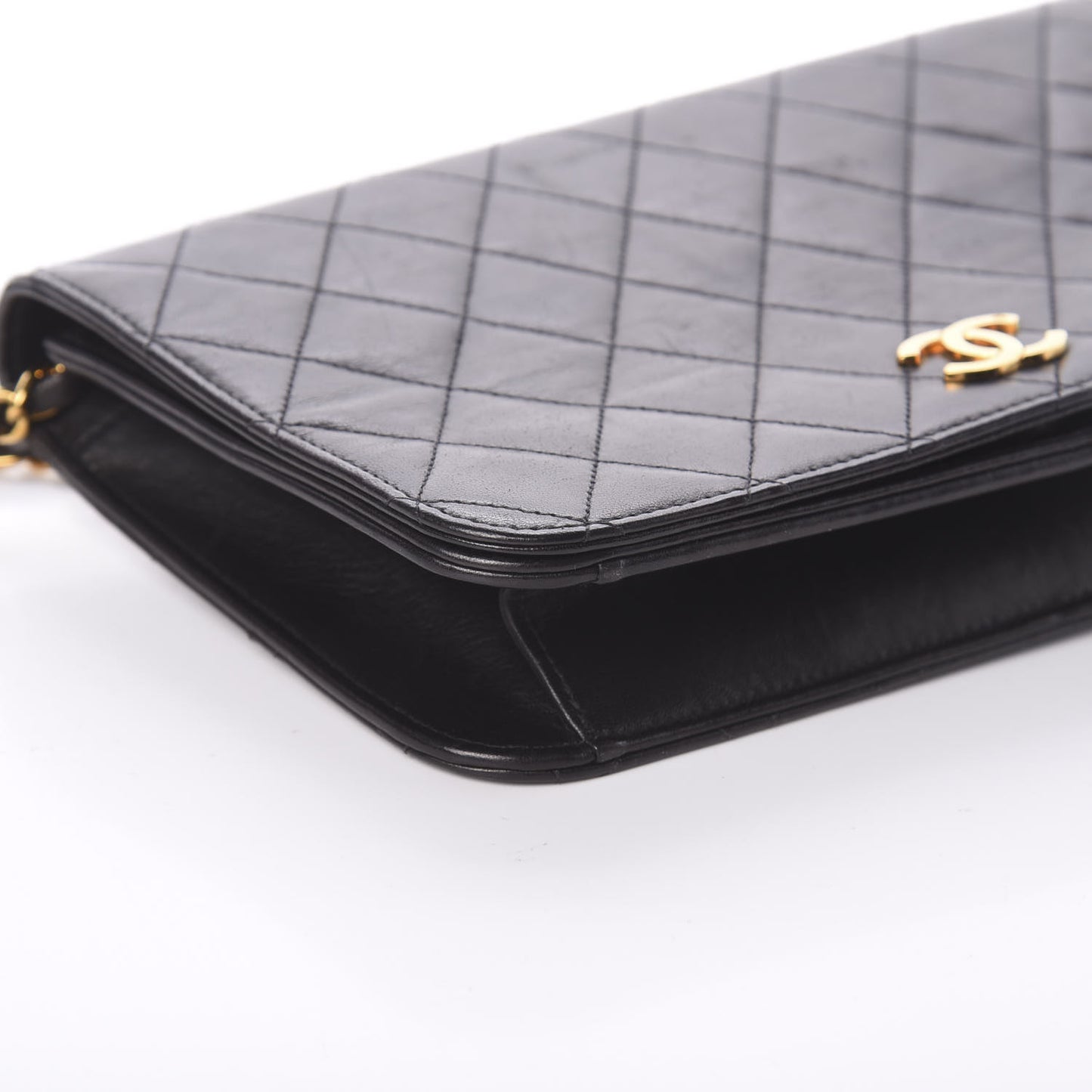 Lambskin Quilted Small Single Flap Bag Black