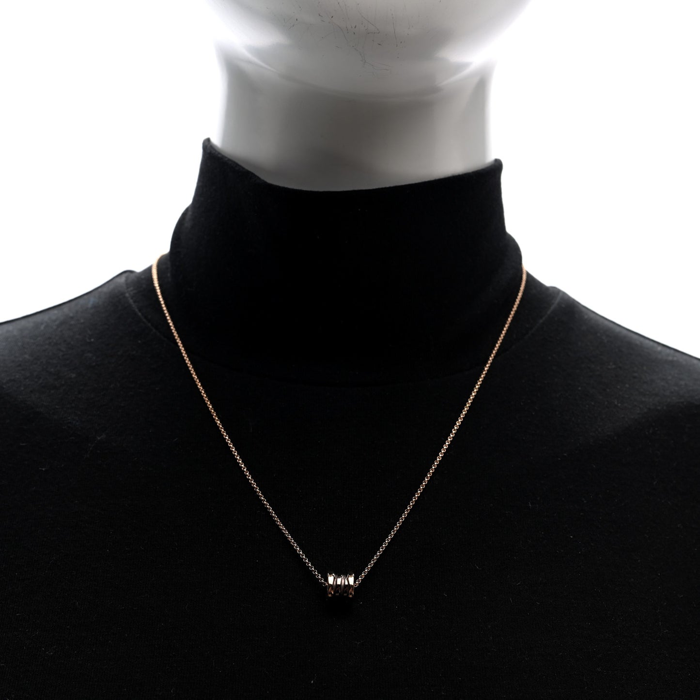 18K Rose Gold Cermet Small B.Zero1 Pendant Necklace