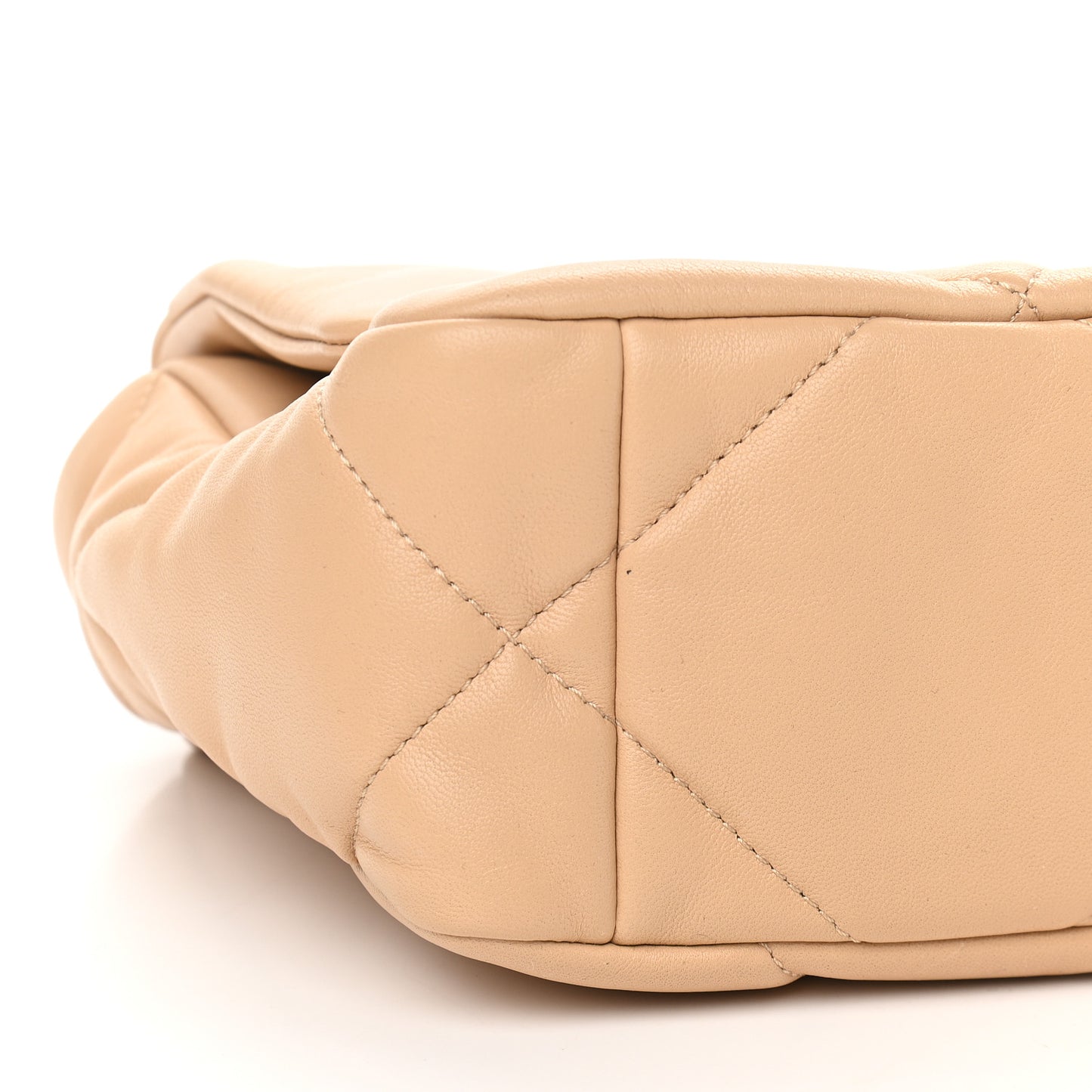 Lambskin Quilted Medium Chanel 19 Flap Beige
