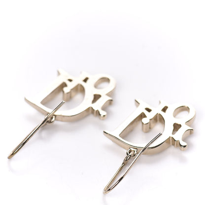 Christian Dior Crystal Logo Earrings Silver 3 of 3