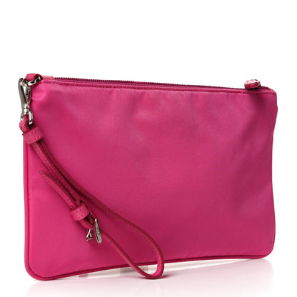 Prada Tessuto Nylon Saffiano Wristlet Fuxia 3 of 10