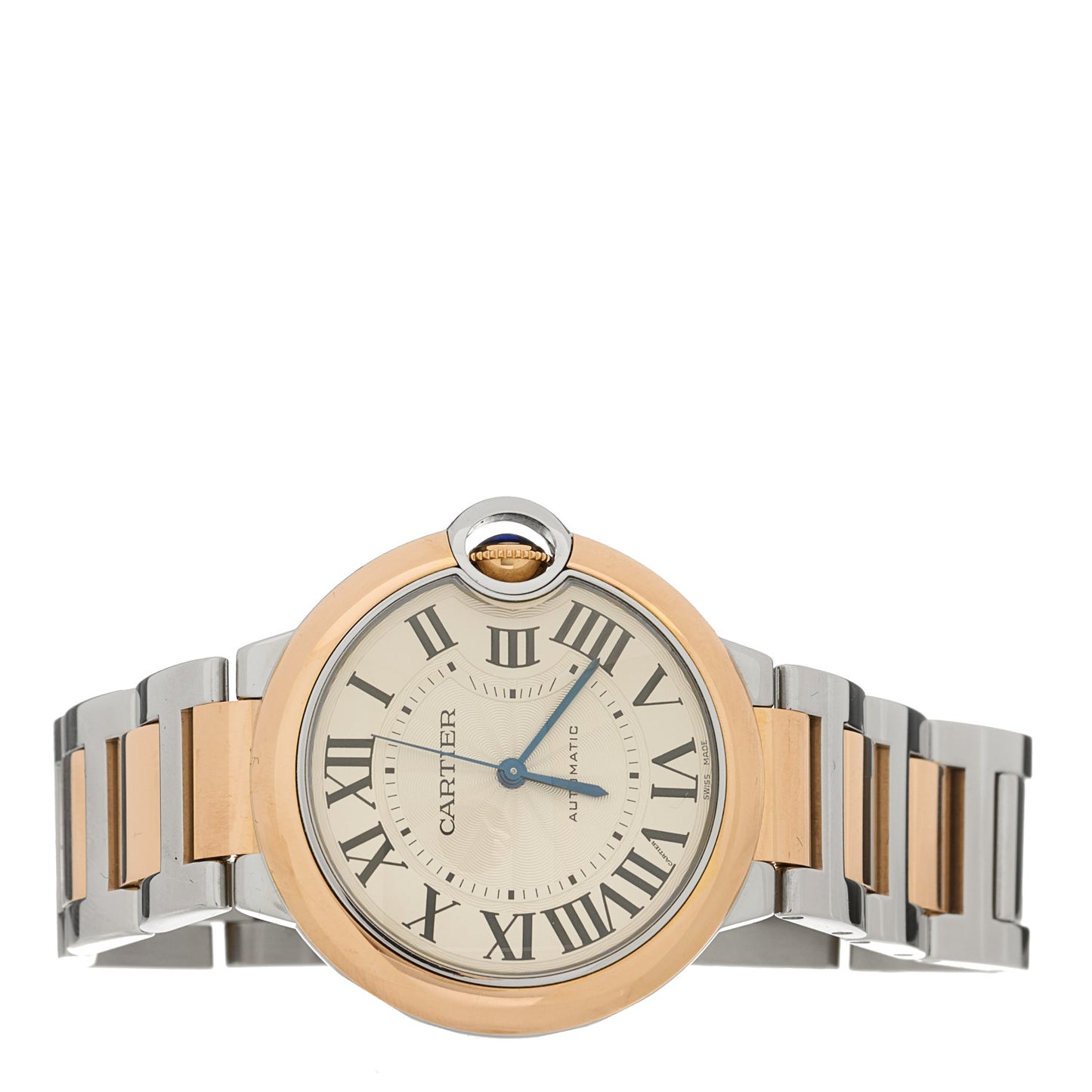 Stainless Steel 18K Pink Gold 36mm Ballon Bleu De Cartier Automatic Watch
