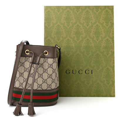 Gucci GG Supreme Monogram Web Mini Ophidia Bucket Bag Brown 11 of 11