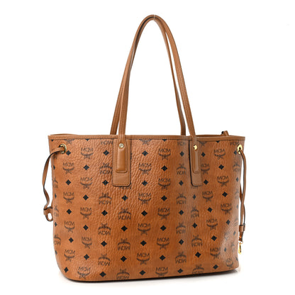 MCM Visetos Medium Liz Reversible Shopper Tote Cognac 4 of 13