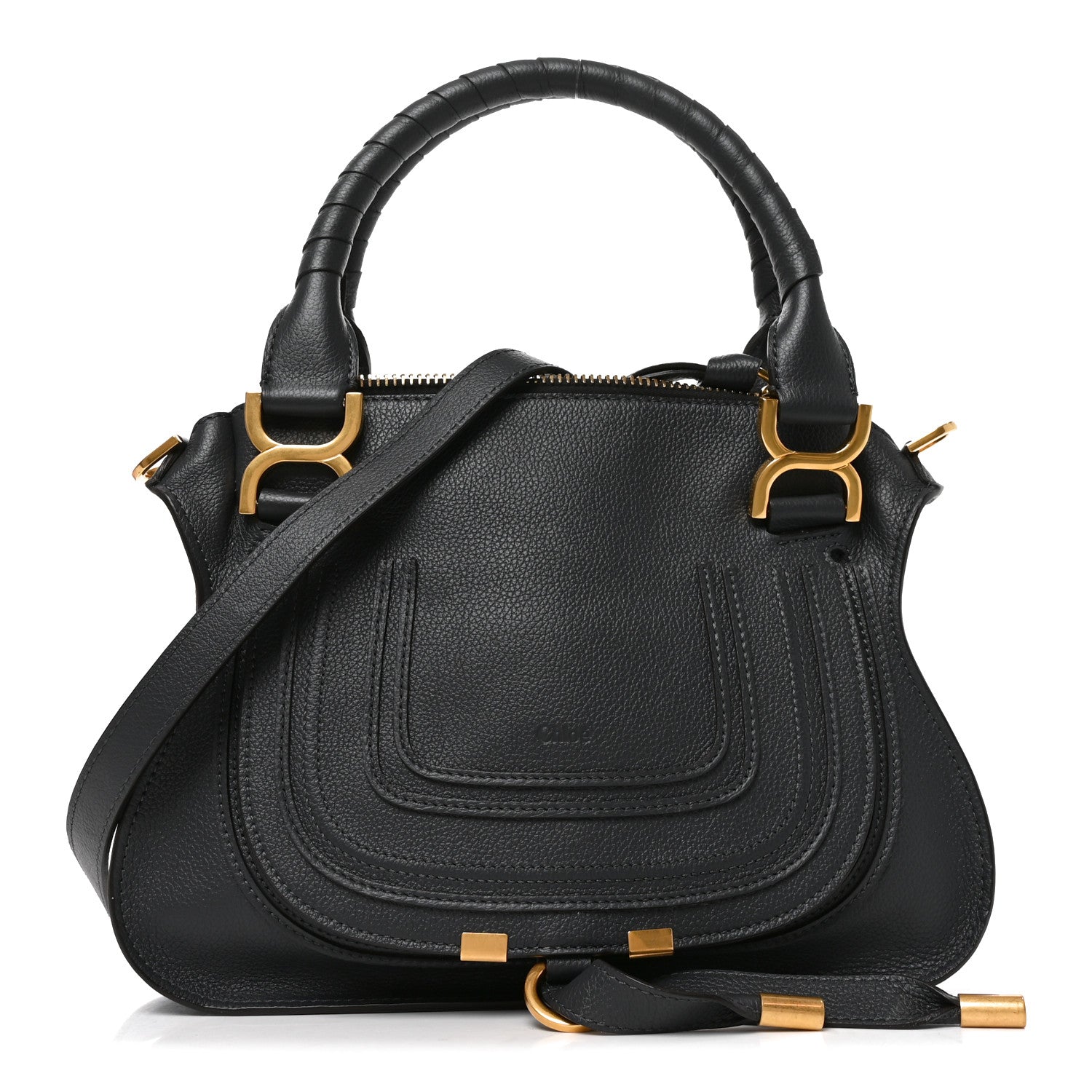 Chloe Calfskin Small Marcie Satchel Navy Ink 1 of 10