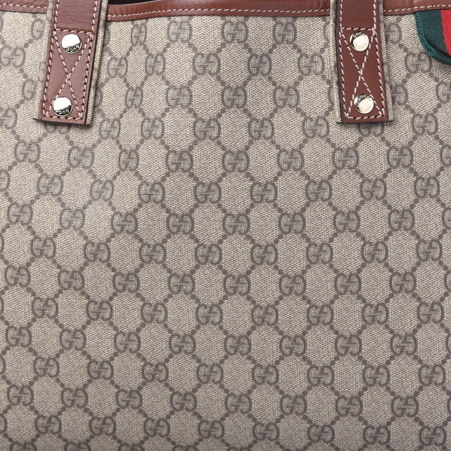 GG Plus Monogram Medium Signature Web Loop Tote Brown