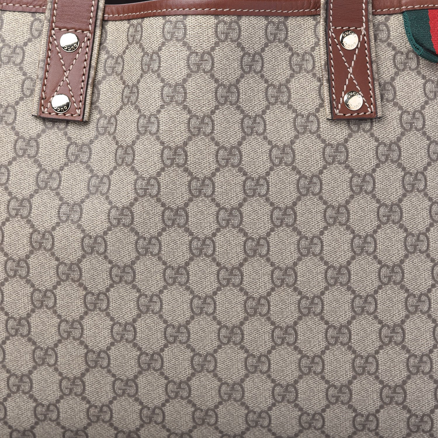 Gucci GG Plus Monogram Medium Signature Web Loop Tote Brown 10 of 10