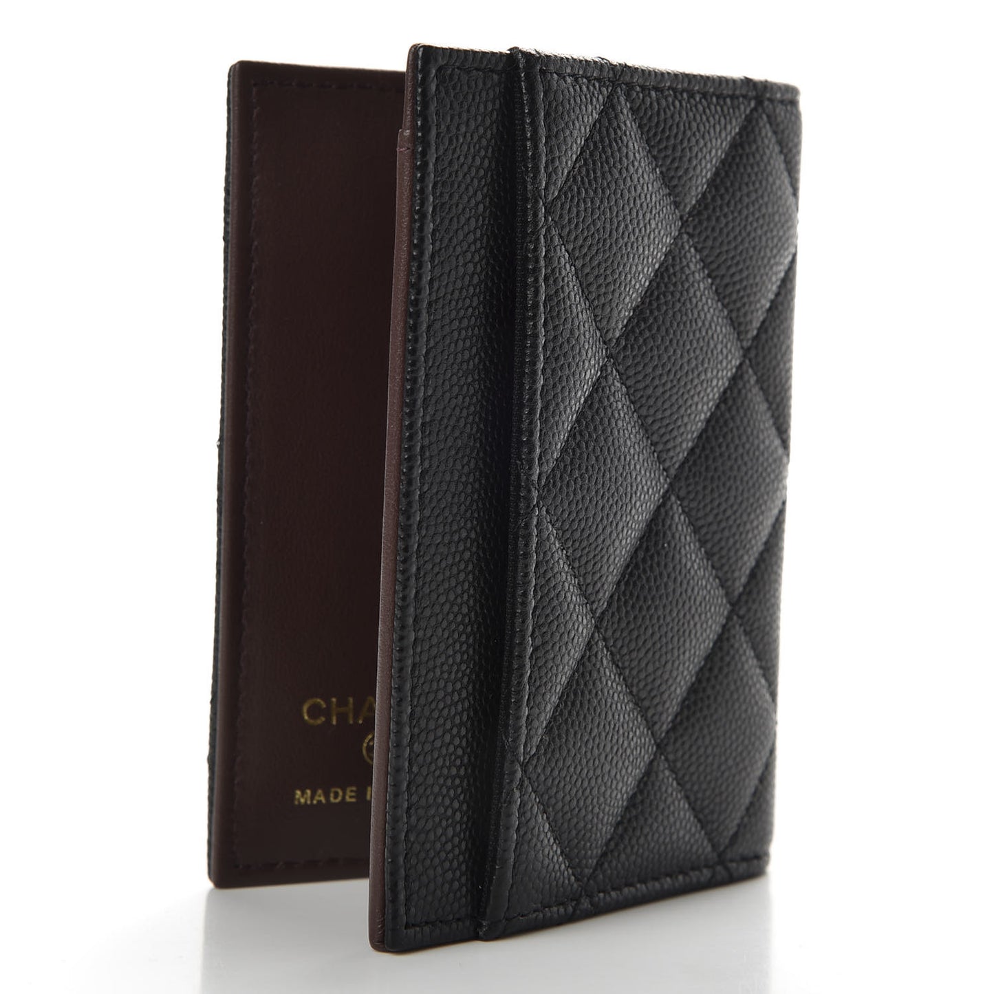 Caviar Quilted Card Holder Wallet Black