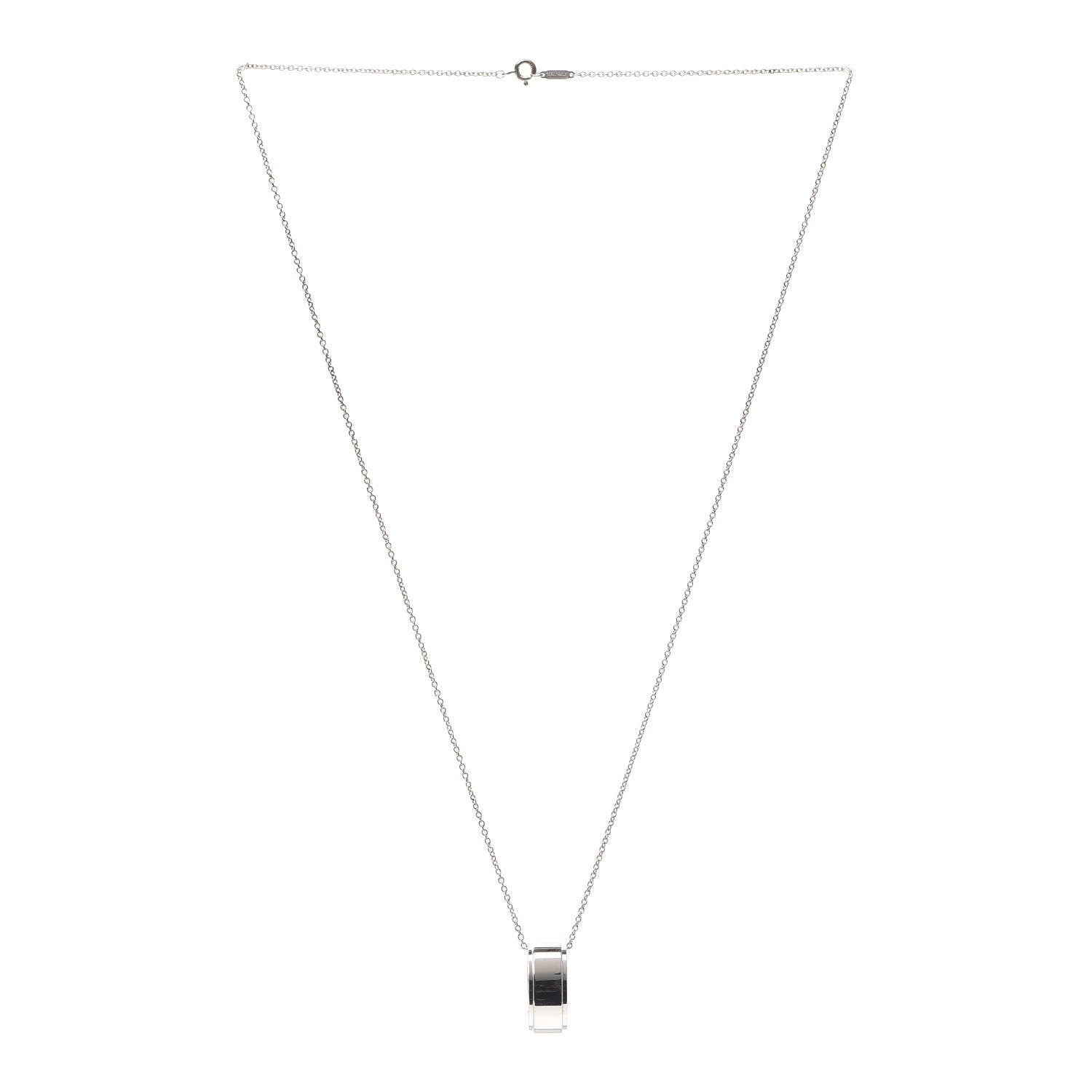 Tiffany Sterling Silver Open Ring Pendant Necklace 3 of 7