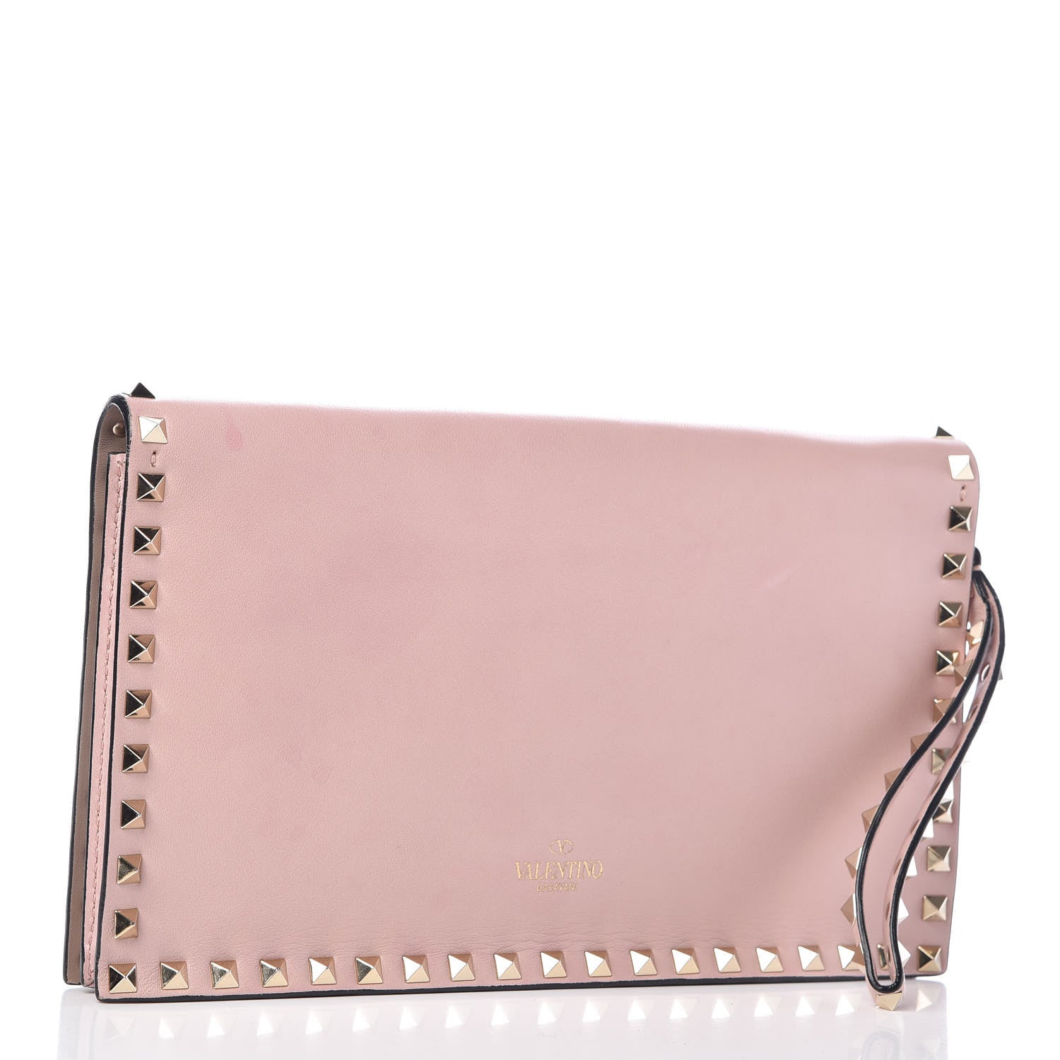 Valentino Garavani Nappa Rockstud Wristlet Clutch Water Rose 3 of 12