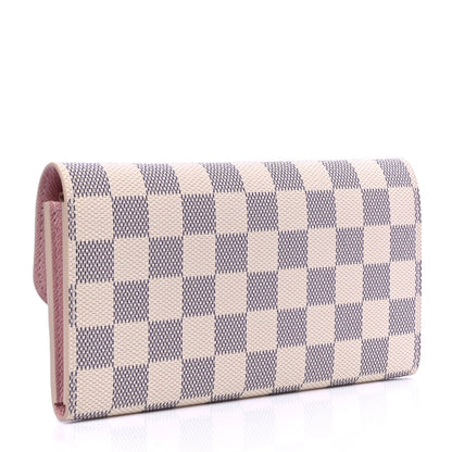 Louis Vuitton Damier Azur Emilie Wallet Rose Ballerine 2 of 5