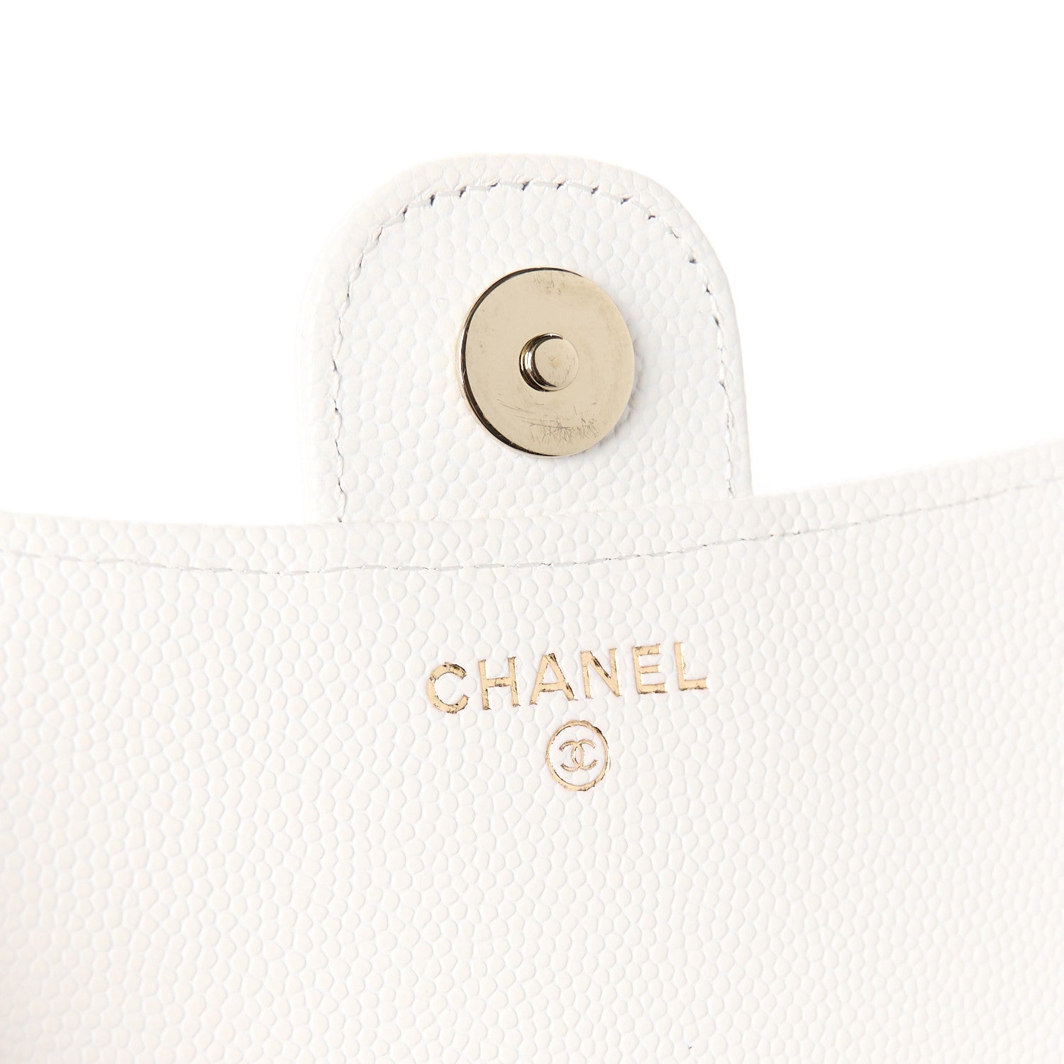 Chanel Caviar Quilted Flap Phone Holder With Chain White 7 of 13