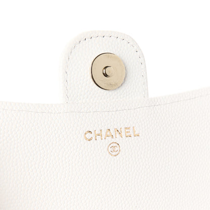 Chanel Caviar Quilted Flap Phone Holder With Chain White 7 of 13