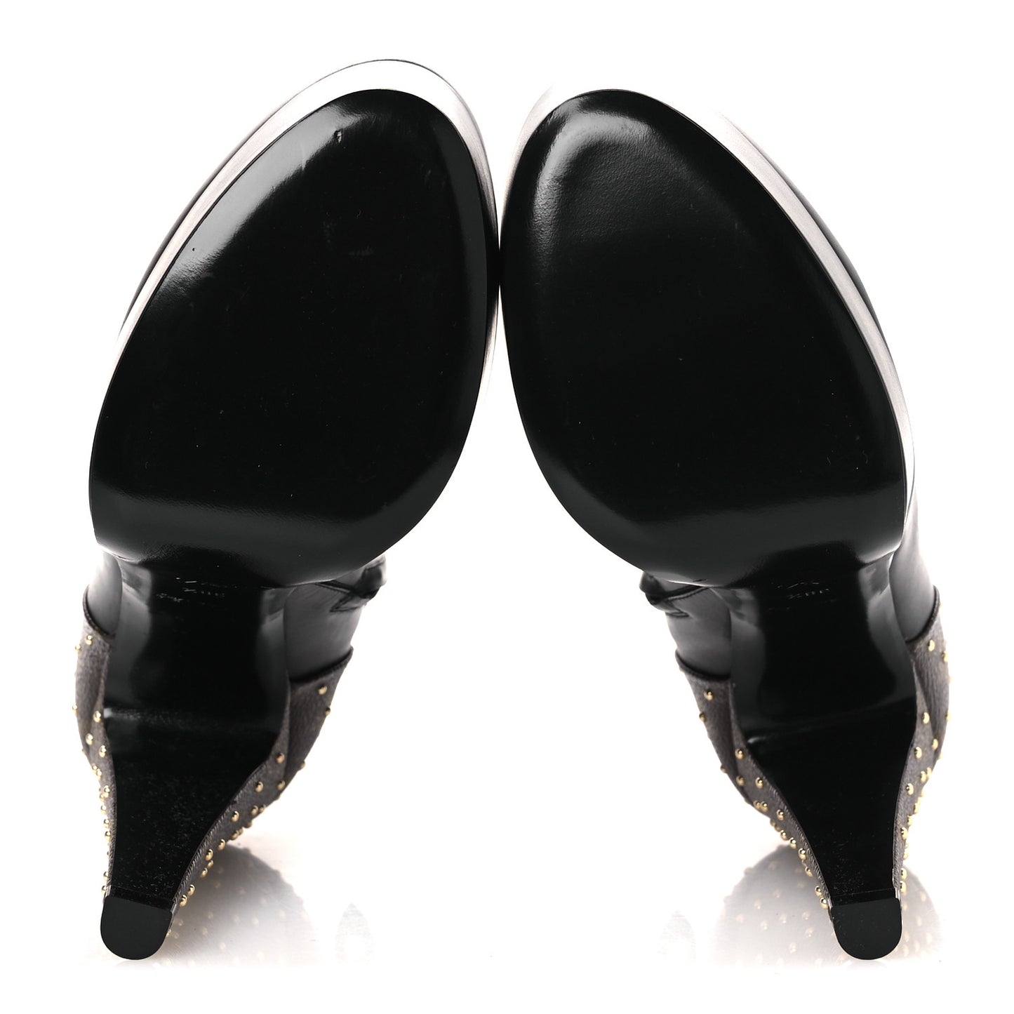 Soft Calfskin Monogram Afterglow Platform Ankle Boots 38.5 Black