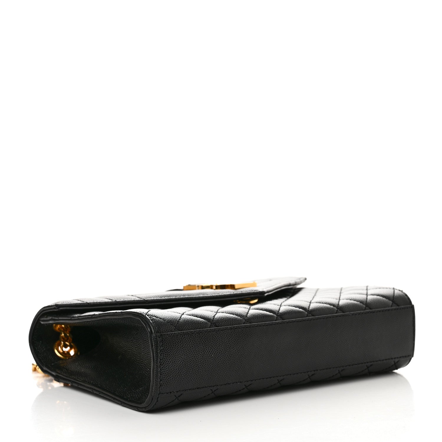 Saint Laurent Grain De Poudre Textured Mixed Matelasse Triquilt Medium Monogram Satchel Black 4 of 12