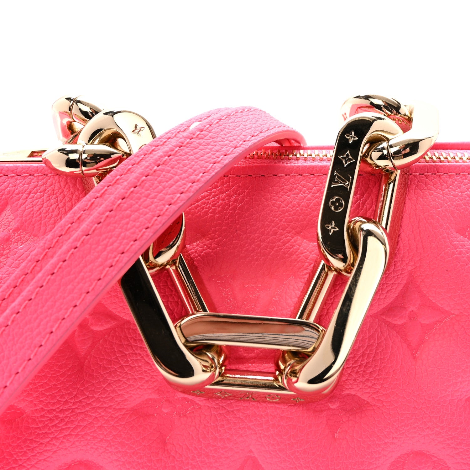 Louis Vuitton Calfskin Embossed Monogram Coussin BB Rose Fluo 7 of 9