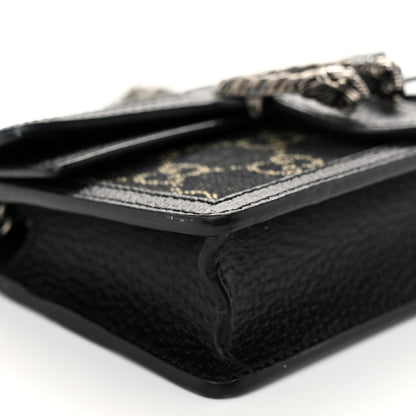 Gucci Jacquard Black Denim GG Monogram Super Mini Dionysus Shoulder Bag Black Ivory 8 of 9