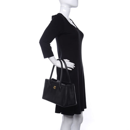 Chanel Calfskin Small Cerf Shopper Tote Black 2 of 9
