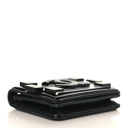 Chanel Plexiglass Patent Mini Striped Boy Brick Flap Black White 3 of 10