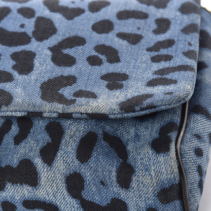 Dolce & Gabbana Denim Leopard Print Miss Martini Shoulder Bag Blue 10 of 14