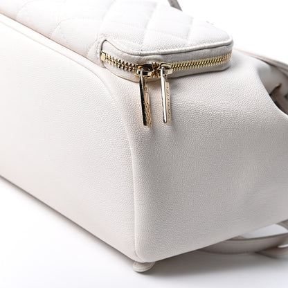 Chanel Caviar Quilted Business Affinity Backpack White 9 of 9