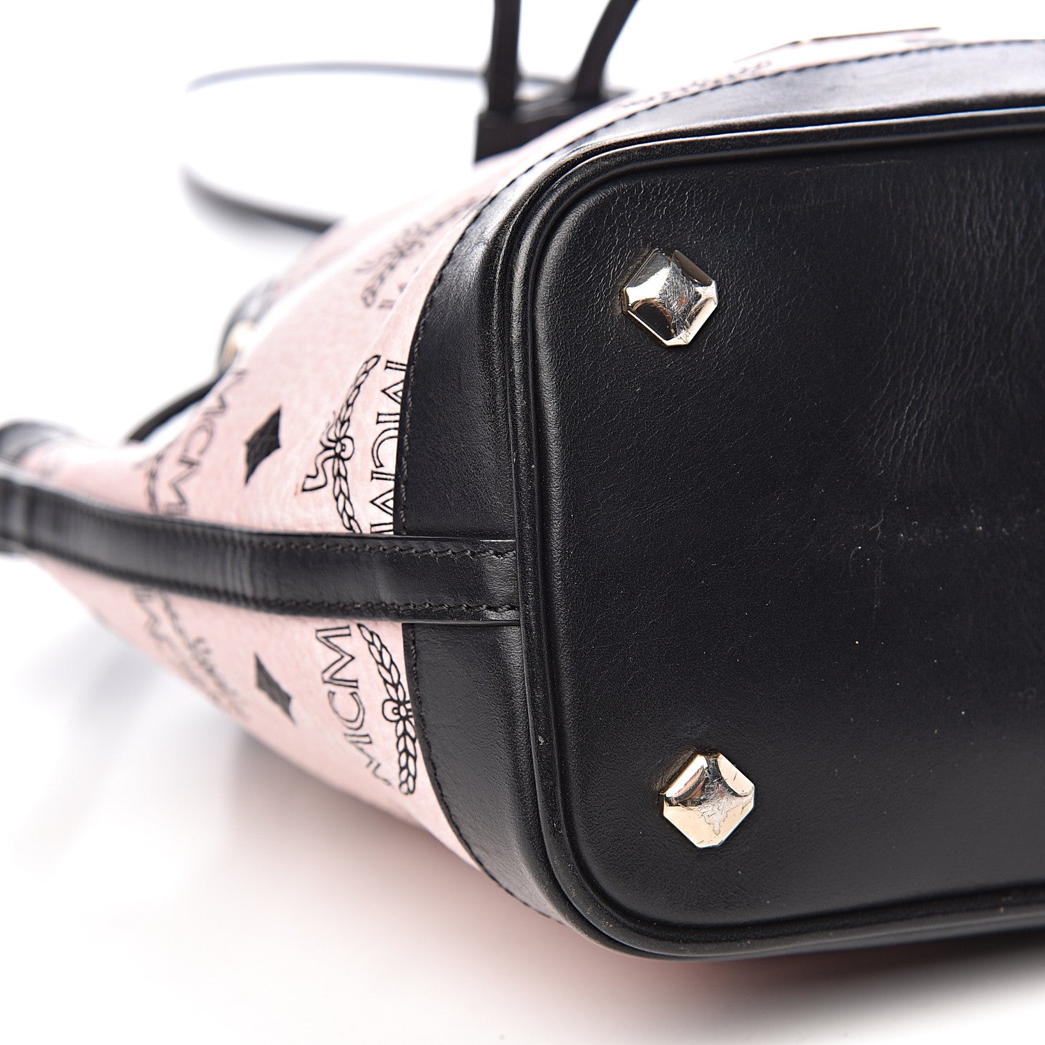 MCM Visetos Mini Heritage Drawstring Bucket Bag Chalk Pink 11 of 14