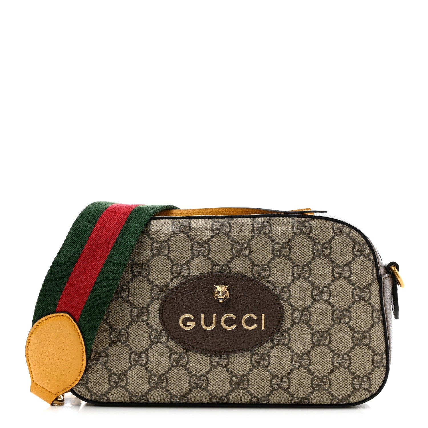 Gucci GG Supreme Monogram Web Neo Vintage Shoulder Bag Beige New Acero Crop 1 of 10