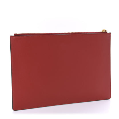 Gucci GG Supreme Monogram Bosco Patch Zip Pouch Beige Malva Hibiscus Red 3 of 8