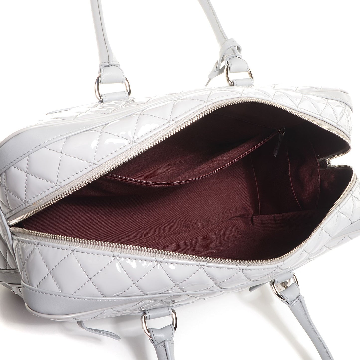 Vinyl Calfskin Viaggio Travel Bag Light Grey